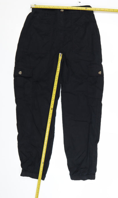 Marks and Spencer Womens Black Size 8 Cargo Trousers