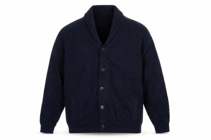 Marks and Spencer Men’s Blue 2XL Cotton Blend Collared Cardigan