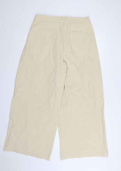 Marks and Spencer Autograph Womens Beige Wide-Leg Trousers Size 14