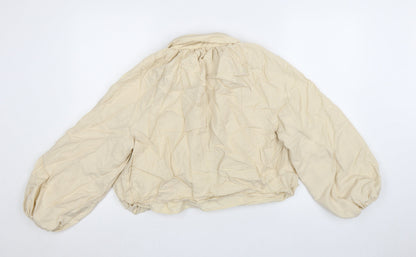Marks and Spencer Women Beige Cropped Bomber Jacket S