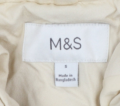 Marks and Spencer Women Beige Cropped Bomber Jacket S