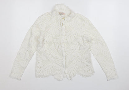 Marks and Spencer Women’s Ivory Lace Long Sleeve Blouse UK 12