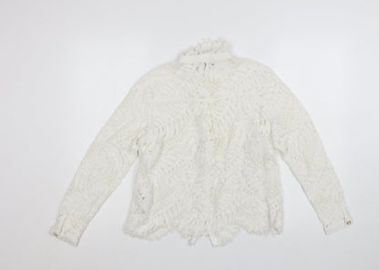 Marks and Spencer Women’s Ivory Lace Long Sleeve Blouse UK 12
