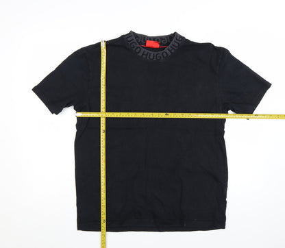 HUGO Men's Black Short Sleeve Crew Neck Logo T-Shirt Size M