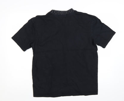 HUGO Men's Black Short Sleeve Crew Neck Logo T-Shirt Size M