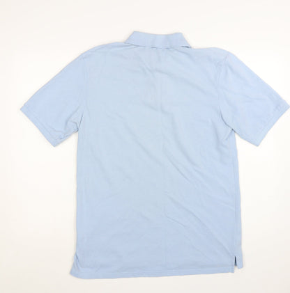 Yves Saint Laurent Men Blue Polo Shirt Cotton Blend M Classic Fit