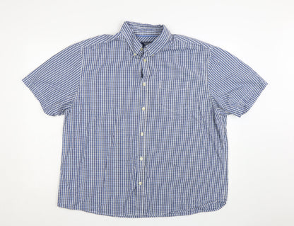 Maine New England Men’s Blue Check Short Sleeve Button-Down Shirt XL