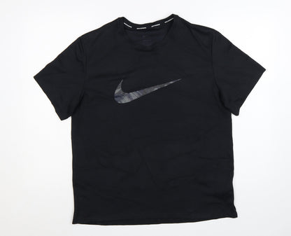 Nike Men's Black Dri-FIT Running T-Shirt Size M Lightweight Gym Top
