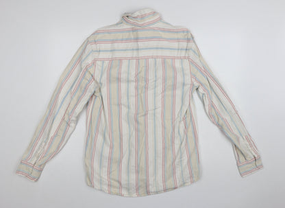 Zara Men's Multicoloured Striped Relaxed Fit Cotton Long Sleeve Shirt Size S