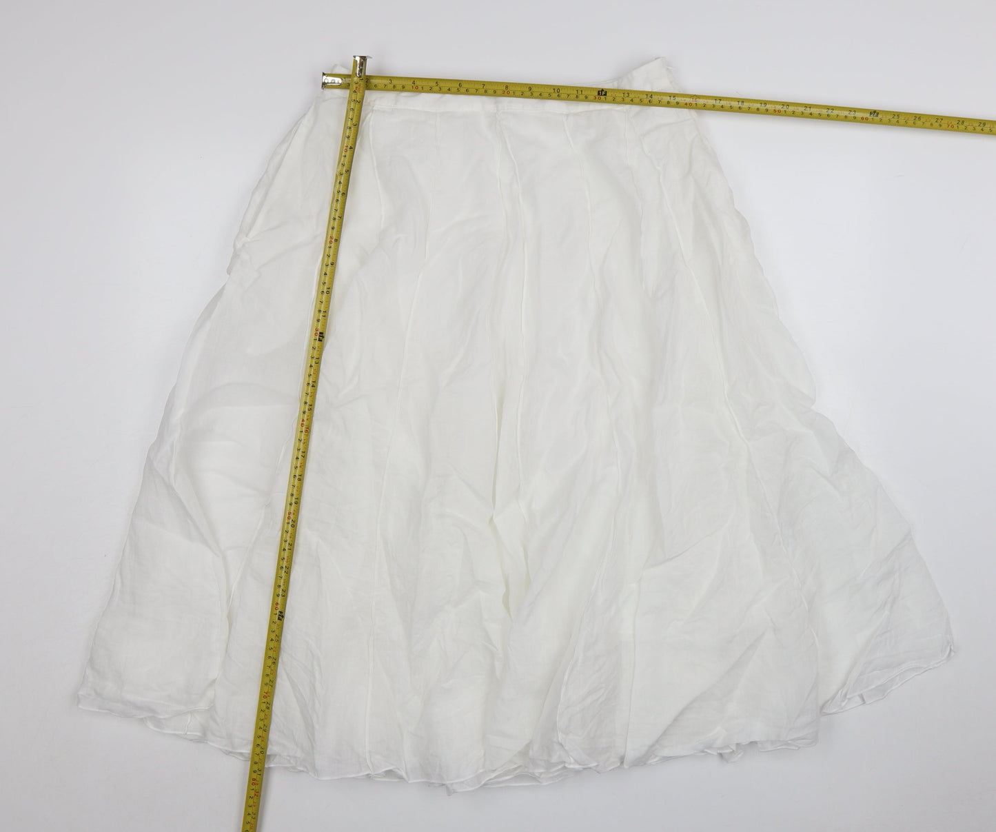 Marks and Spencer Autograph Women's White Cotton A-Line Midi Skirt Size 14