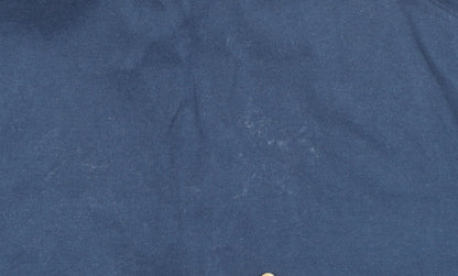 Farah Vintage Men's Blue Geometric Cotton Short Sleeve Polo Shirt XL