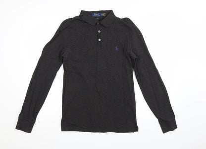 Ralph Lauren Men's Black Long Sleeve Slim Fit Polo Shirt XS