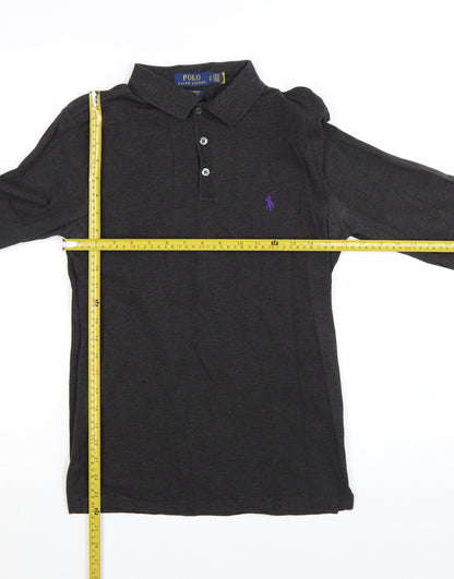 Ralph Lauren Men's Black Long Sleeve Slim Fit Polo Shirt XS