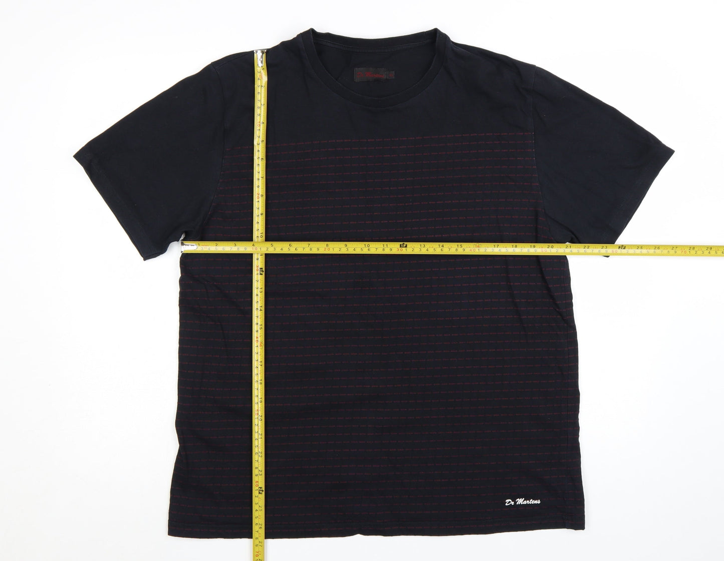 Dr. Martens Men's Black XL Classic Stripe Crew Neck T-Shirt