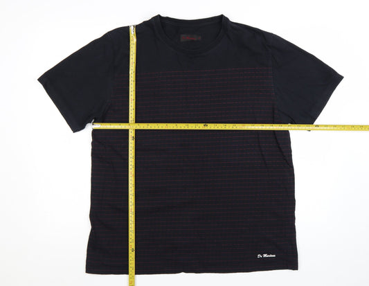 Dr. Martens Men's Black XL Classic Stripe Crew Neck T-Shirt