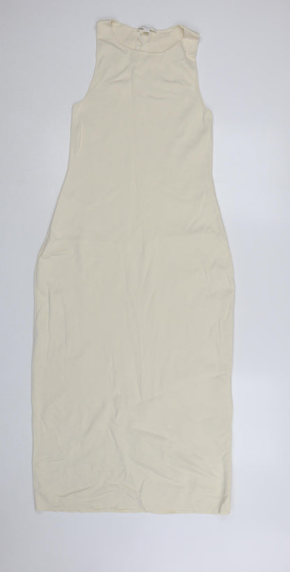COS Women Ivory Sleeveless Bodycon Midi Dress Size M