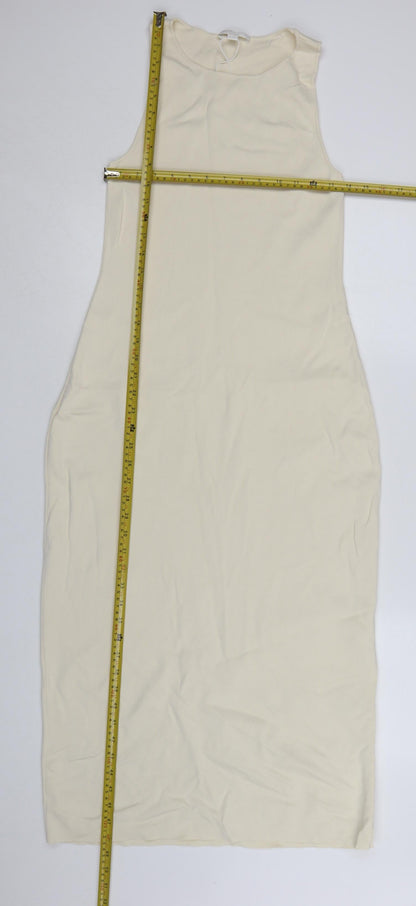 COS Women Ivory Sleeveless Bodycon Midi Dress Size M