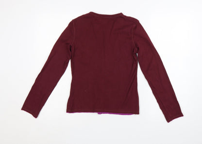 Boden Women’s Burgundy Button-Up Long Sleeve Cotton Top Size S