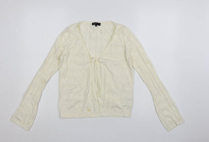 Nobody’s Child Women’s Ivory Knit Tie Cardigan Size 10