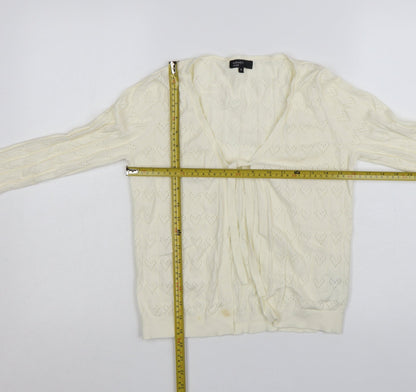 Nobody’s Child Women’s Ivory Knit Tie Cardigan Size 10