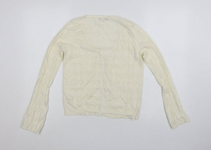 Nobody’s Child Women’s Ivory Knit Tie Cardigan Size 10