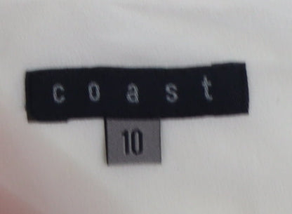 Coast Women Ivory Midi A-Line Chiffon Skirt Size 10