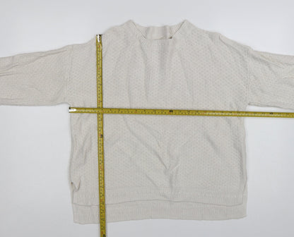 Fat Face Women’s Ivory Knit Crew Neck Pullover Jumper Size 14