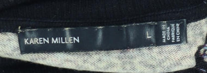 Karen Millen Womens Black Wool Roll Neck Long Sleeve Jumper L