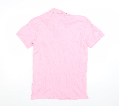 Next Men's Pink Short Sleeve Cotton Polo Shirt Size S