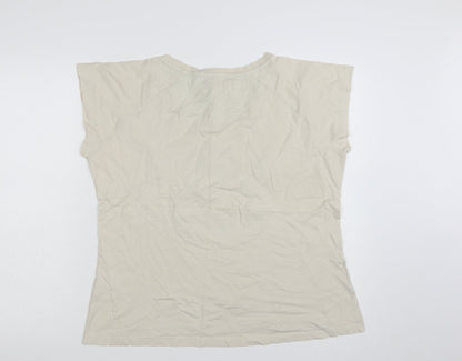 Joe Browns Womens Beige Embroidered Car T-Shirt Size 18 Cotton