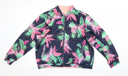 GAP Women Multicoloured XL Tropical Reversible Bomber Jacket