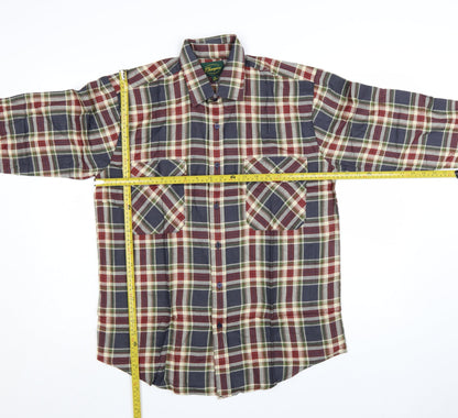 Champion Men's Multicoloured Plaid Button-Up Cotton Shirt M 39/40