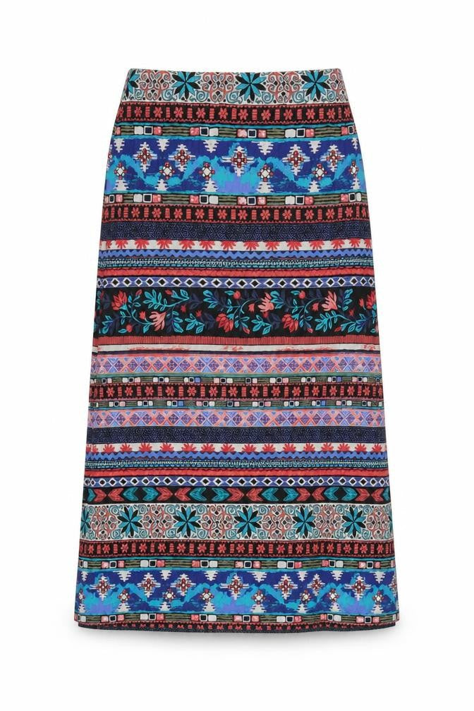 Monsoon Women’s Multicoloured Bohemian A-Line Midi Skirt Size S