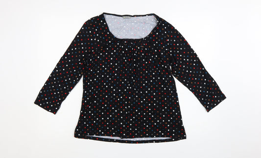 Marks and Spencer Women’s Black Polka Dot 3/4 Sleeve Viscose Blouse UK 14