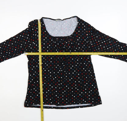 Marks and Spencer Women’s Black Polka Dot 3/4 Sleeve Viscose Blouse UK 14