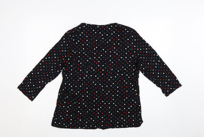 Marks and Spencer Women’s Black Polka Dot 3/4 Sleeve Viscose Blouse UK 14