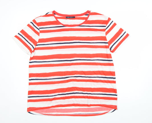 Marks and Spencer Womens Multicoloured Striped T-Shirt Size 16