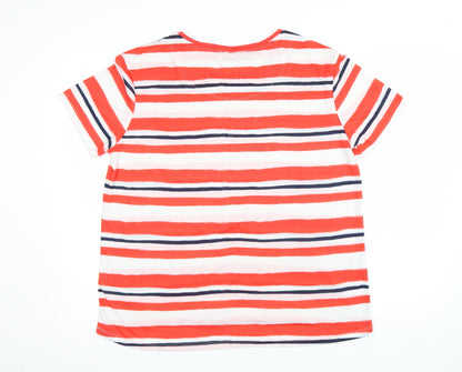 Marks and Spencer Womens Multicoloured Striped T-Shirt Size 16