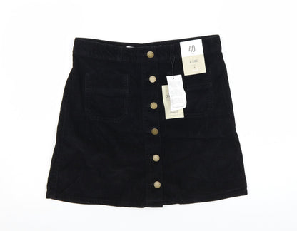 Denim Co. Women's Black Corduroy A-Line Mini Skirt Size 12