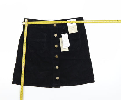 Denim Co. Women's Black Corduroy A-Line Mini Skirt Size 12