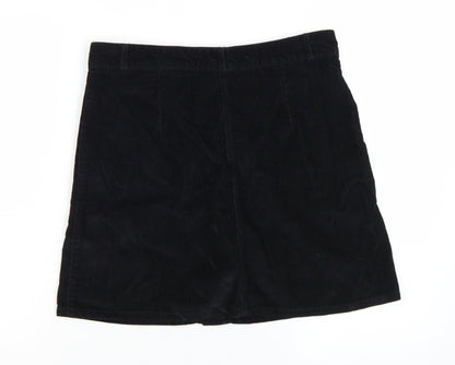 Denim Co. Women's Black Corduroy A-Line Mini Skirt Size 12