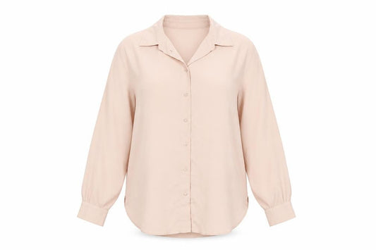 Marks & Spencer Women Beige Long Sleeve Button-Up Blouse M