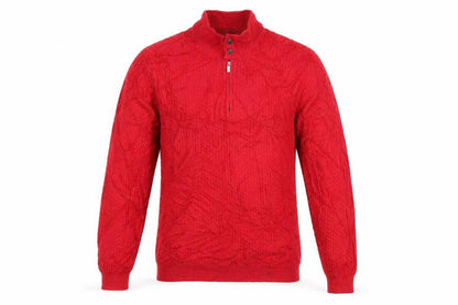 Massimo Dutti Men's Red XL 1/2 Zip Cotton Cashmere Jumper