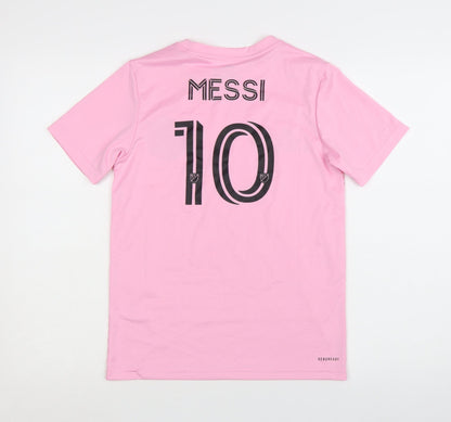 Adidas Women's Pink Inter Miami CF Messi 10 Football T-Shirt M