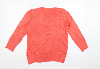 Wallis Women Pink Petite Size 12 Studded Shoulder Pullover Jumper