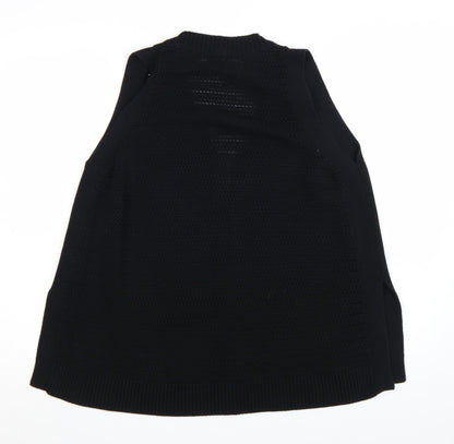 ME+EM Womens Black V-Neck Sleeveless Knit Cotton Vest L