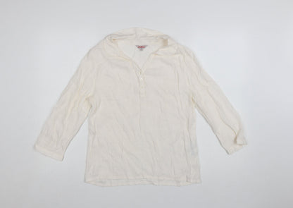 Cath Kidston Women Ivory Viscose Long Sleeve Tunic Blouse UK 10