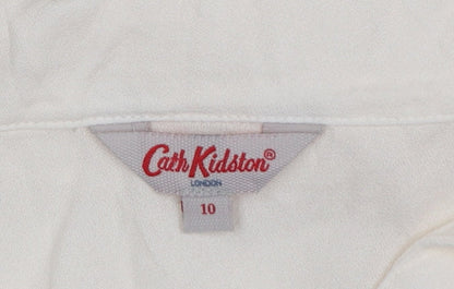 Cath Kidston Women Ivory Viscose Long Sleeve Tunic Blouse UK 10