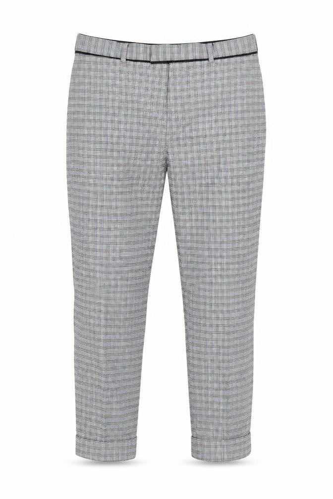 Topman Men’s Grey Checked Slim Fit Chino Trousers Size S 32W 30L