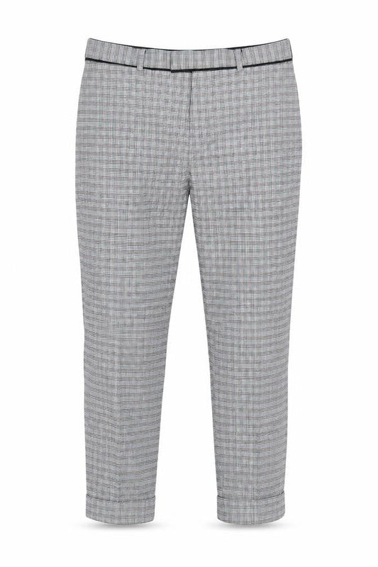 Topman Men’s Grey Checked Slim Fit Chino Trousers Size S 32W 30L